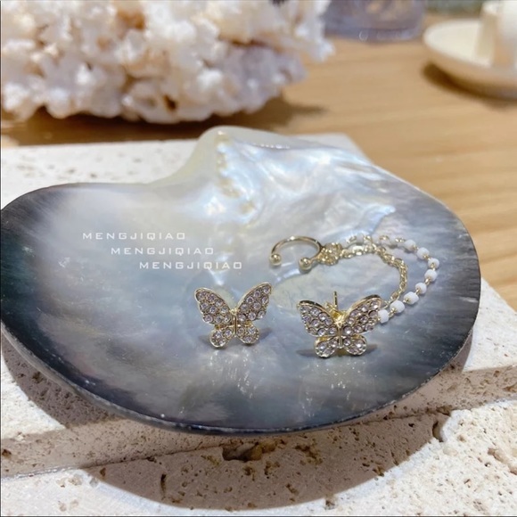 Butterfly Earring Cuff Chain + Stud - Picture 3 of 4